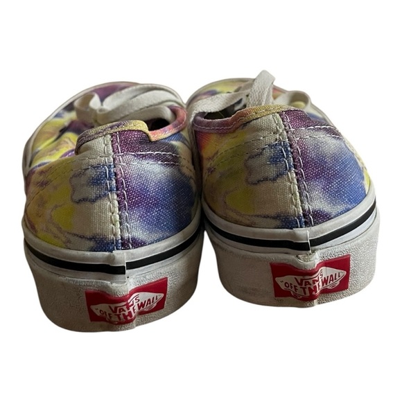 VANS AUTHENTIC WASHED YELLOW PURPLE , TIE DYE TRUE WHITE SNEAKER SHOES M5 W6.5 - Picture 8 of 8
